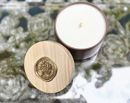 Leather Scented Candle in a Metal Tin