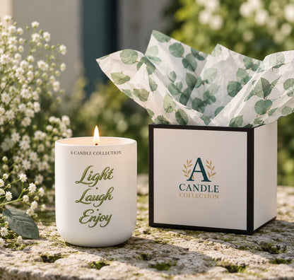 Light · Laugh · Enjoy Gift Candle