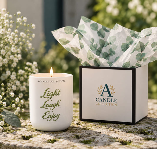 Light · Laugh · Enjoy Gift Candle