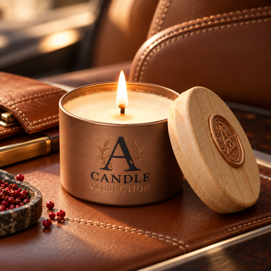 Leather - Small Tin Candle